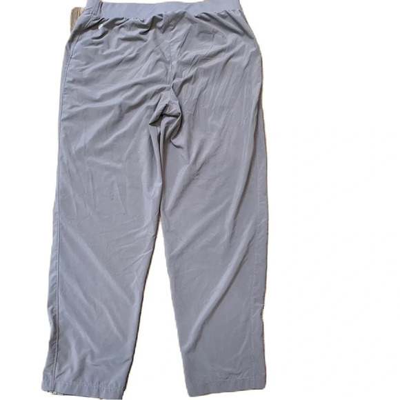 Zella lightweight stretch polyester cropped elastic waist gray tan pants Medium - Picture 4 of 11
